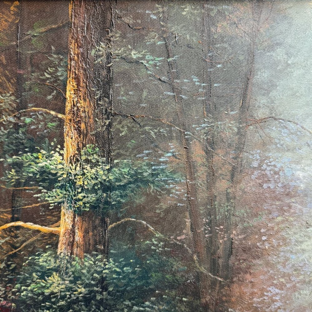 Acrylic Painting Inspired by Thomas Kinkade's The Autumn Gate Canvas 28" x 24" - Picture 6 of 16